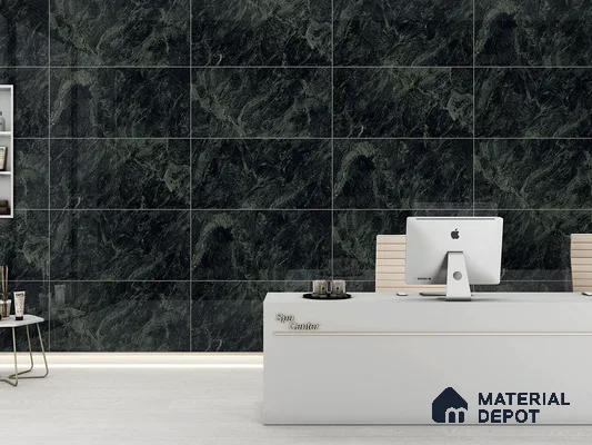 Marble Floor & Wall Tile TL 09222 Hassan Green 4 ft x 2 ft Glamour Finish Vitrified Tile - 9 mm | 4 Random Design | Suitable For Living Room, Bedroom, Dining Area