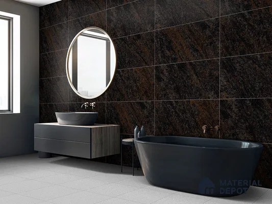 Marble Floor & Wall Tile TL 09223 Trilite Brown 4 ft x 2 ft Glamour Finish Vitrified Tile - 9 mm | 4 Random Design | Suitable For Living Room, Bedroom, Dining Area