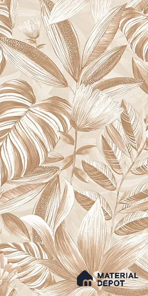Floral Wall Tile TL 10301 B Desert Beige Decor 4 ft x 2 ft Glossy Finish Vitrified Tile - 9 mm | Suitable for Bathroom, Accent/Feature Wall, Foyer