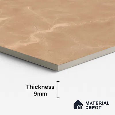 Marble Floor & Wall Tile TL 10301 C Desert Brown 4 ft x 2 ft Glossy Finish Vitrified Tile - 9 mm | 4 Random Design | Suitable For Living Room, Bedroom, Dining Area
