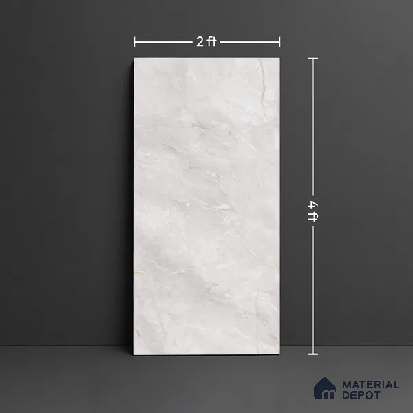 Marble Floor & Wall Tile TL 10282 Espresso Bianco 4 ft x 2 ft Glossy Finish Vitrified Tile - 9 mm | 4 Random Design | Suitable For Living Room, Bedroom, Dining Area