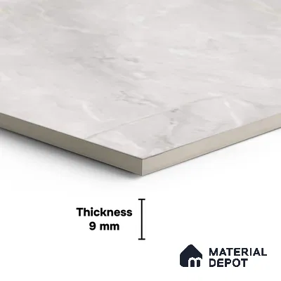 Marble Floor & Wall Tile TL 10282 Espresso Bianco 4 ft x 2 ft Glossy Finish Vitrified Tile - 9 mm | 4 Random Design | Suitable For Living Room, Bedroom, Dining Area