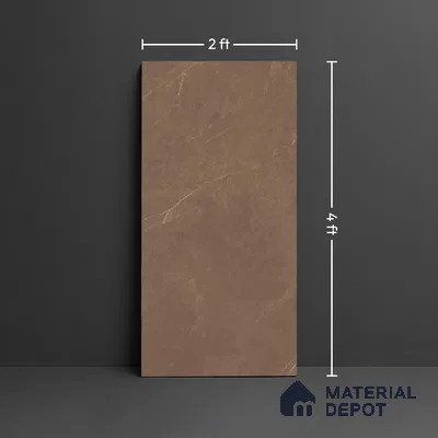 Marble Floor & Wall Tile TL 10304 B Misty Brown 4 ft x 2 ft Glossy Finish Vitrified Tile - 9 mm | 5 Random Design | Suitable For Living Room, Bedroom, Dining Area