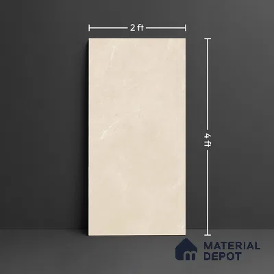Marble Floor & Wall Tile TL 10304 C Misty Crema 4 ft x 2 ft Glossy Finish Vitrified Tile - 9 mm | 5 Random Design | Suitable For Living Room, Bedroom, Dining Area