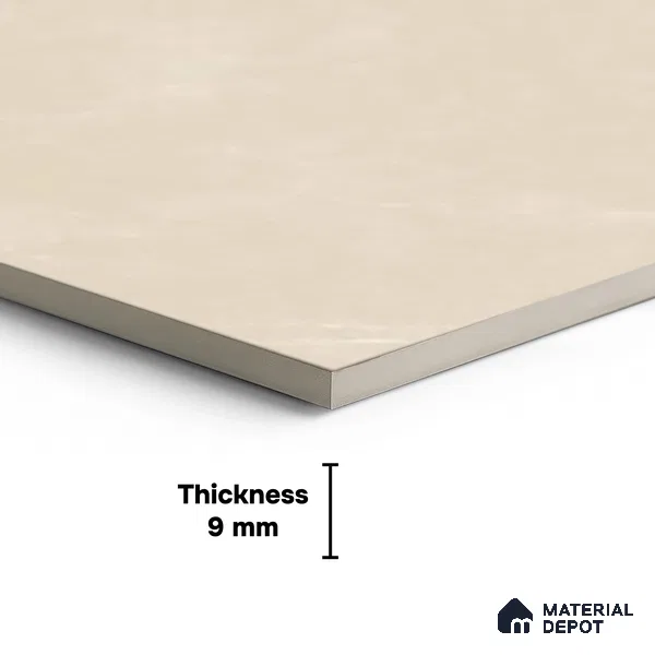 Marble Floor & Wall Tile TL 10304 C Misty Crema 4 ft x 2 ft Glossy Finish Vitrified Tile - 9 mm | 5 Random Design | Suitable For Living Room, Bedroom, Dining Area