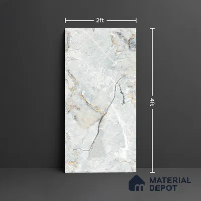 Marble Floor & Wall Tile TL 10299 SGH Florian Blue Endless 4 ft x 2 ft Glossy Finish Vitrified Tile - 9 mm | Suitable For living Room, Bedroom, Bathroom
