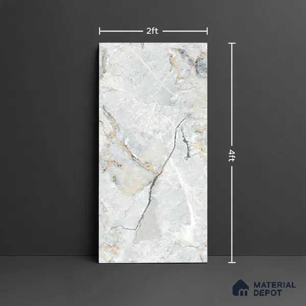 Marble Floor & Wall Tile TL 10299 SGH Florian Blue Endless 4 ft x 2 ft Glossy Finish Vitrified Tile - 9 mm | Suitable For living Room, Bedroom, Bathroom