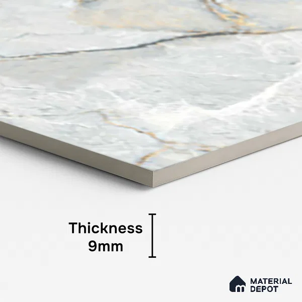 Marble Floor & Wall Tile TL 10299 SGH Florian Blue Endless 4 ft x 2 ft Glossy Finish Vitrified Tile - 9 mm | Suitable For living Room, Bedroom, Bathroom