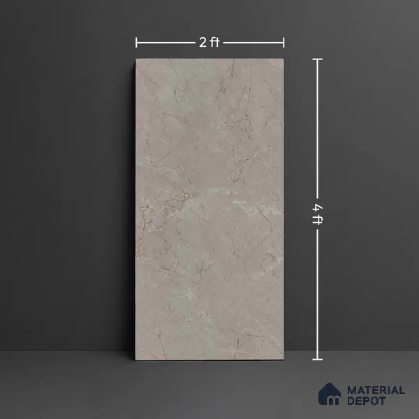 Stone Floor & Wall Tile TL 09327 Elevate Pure 4 ft x 2 ft Infinia Finish Vitrified Tile - 9 mm | 3 Random Design | Suitable For Living Room, Bedroom, Dining Area