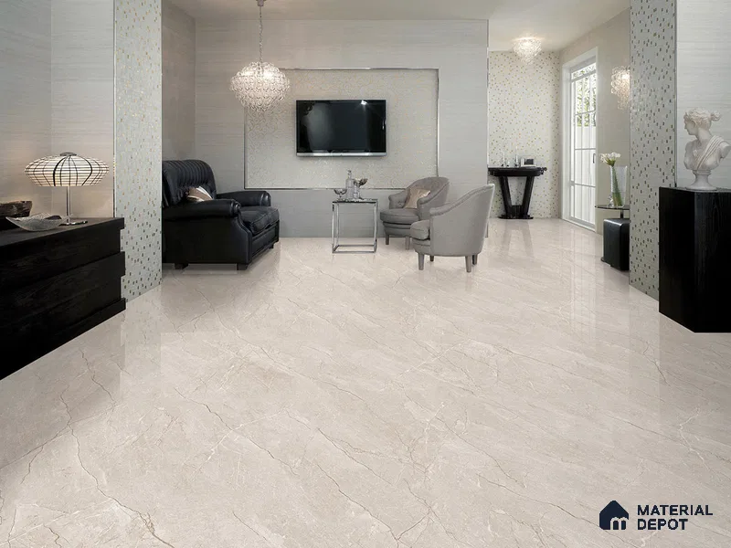 Marble Floor & Wall Tile TL 09310 Euri Mist 4 ft x 2 ft Infinia Finish Vitrified Tile - 9 mm | 4 Random Design | Suitable For Living Room, Bedroom, Dining Area