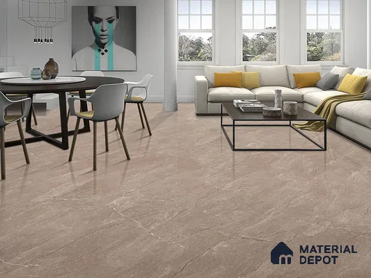 Marble Floor & Wall Tile TL 09309 Euri Brown 4 ft x 2 ft Infinia Finish Vitrified Tile - 9 mm | 4 Random Design | Suitable For Living Room, Bedroom, Dining Area