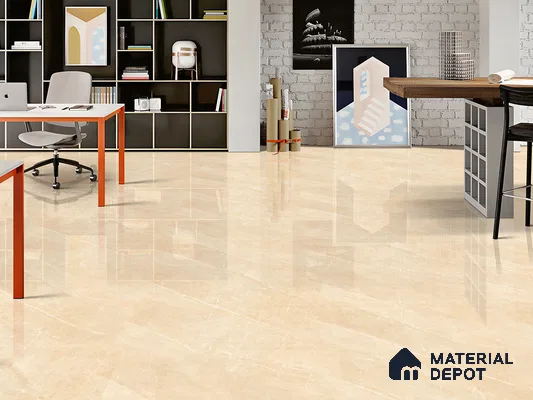 Marble Floor & Wall Tile TL 09316 B Sclera Beige 4 ft x 2 ft Glossy Finish Vitrified Tile - 9 mm | 5 Random Design | Suitable For Living Room, Bedroom, Dining Area