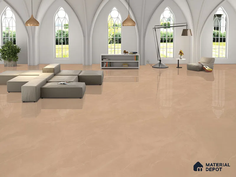 Marble Floor & Wall Tile TL 09324 Versatile Brown 4 ft x 2 ft Infinia Finish Vitrified Tile - 9 mm | 6 Random Design | Suitable For Living Room, Bedroom, Dining Area