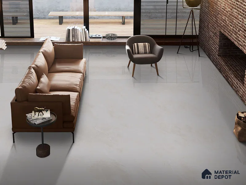 Marble Floor & Wall Tile TL 09322 B Versatile Grey 4 ft x 2 ft Glossy Finish Vitrified Tile - 9 mm | 6 Random Design | Suitable For Living Room, Bedroom, Dining Area