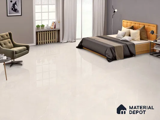 Marble Floor & Wall Tile TL 09323 B Versatile Beige 4 ft x 2 ft Glossy Finish Vitrified Tile - 9 mm | 6 Random Design | Suitable For Living Room, Bedroom, Dining Area