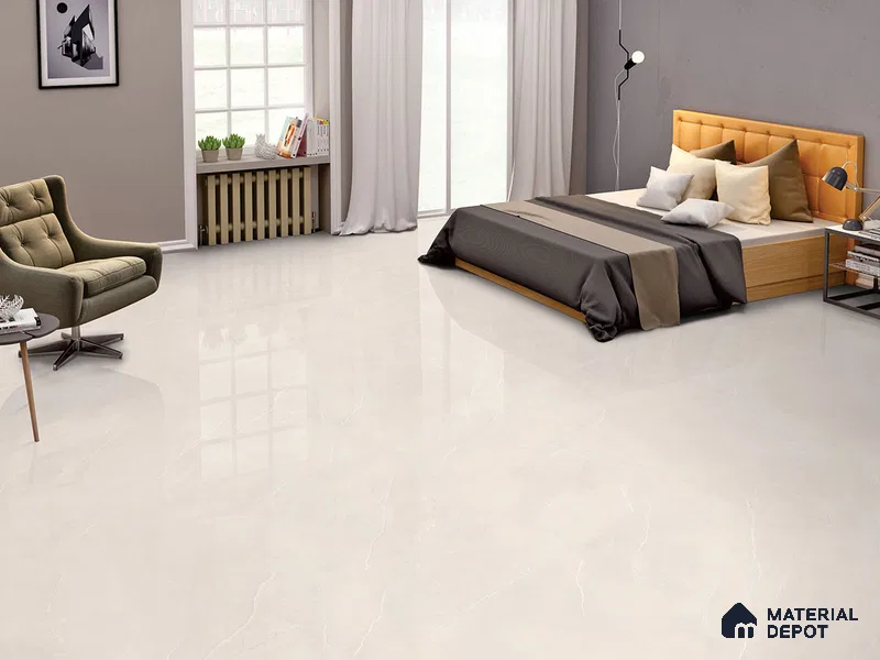 Marble Floor & Wall Tile TL 09323 B Versatile Beige 4 ft x 2 ft Glossy Finish Vitrified Tile - 9 mm | 6 Random Design | Suitable For Living Room, Bedroom, Dining Area