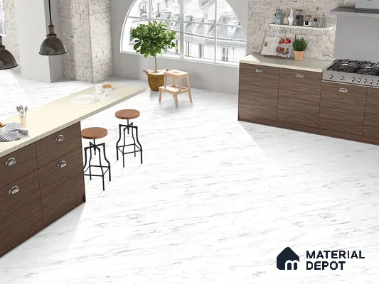 Marble Floor & Wall Tile TL 09246 Century White Glit 4 ft x 2 ft Infinia Fusion Finish Vitrified Tile - 9 mm | 3 Random Design | Suitable For Living Room, Bedroom, Dining Area