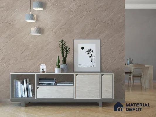 Marble Floor & Wall Tile TL 09244 Euri Choco Glit 4 ft x 2 ft Infinia Fusion Finish Vitrified Tile - 9 mm | 4 Random Design | Suitable For Living Room, Bedroom, Dining Area