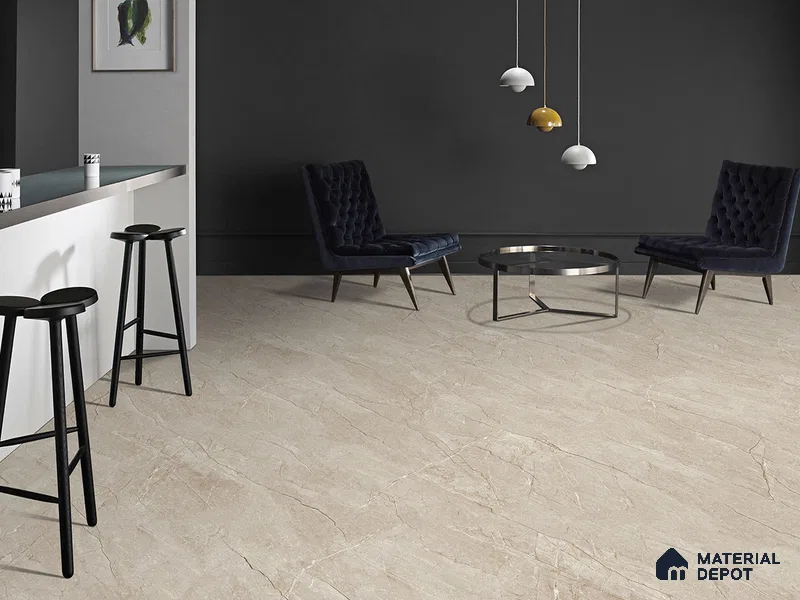Marble Floor & Wall Tile TL 09245 Euri Mist Glit 4 ft x 2 ft Infinia Fusion Finish Vitrified Tile - 9 mm | 4 Random Design | Suitable For Living Room, Bedroom, Dining Area
