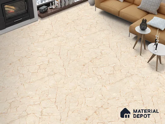 Marble Floor & Wall Tile TL 09251 Tattle Beige Glit 4 ft x 2 ft Infinia Fusion Finish Vitrified Tile - 9 mm | 5 Random Design | Suitable For Living Room, Bedroom, Dining Area