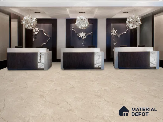 Marble Floor & Wall Tile TL 09256 British Carmel Glit 4 ft x 2 ft Infinia Fusion Finish Vitrified Tile - 9 mm | 5 Random Design | Suitable For Living Room, Bedroom, Dining Area