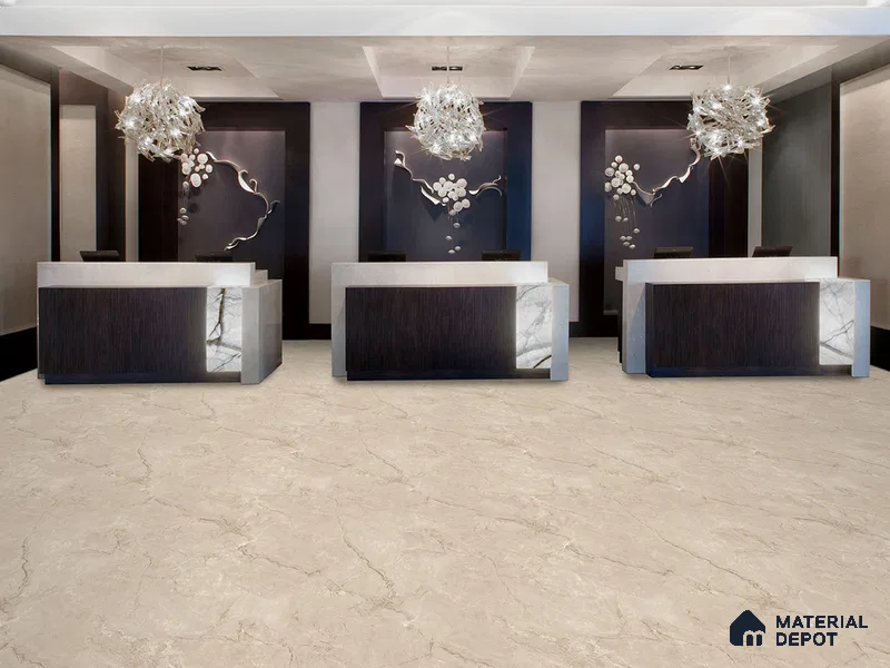 Marble Floor & Wall Tile TL 09256 British Carmel Glit 4 ft x 2 ft Infinia Fusion Finish Vitrified Tile - 9 mm | 5 Random Design | Suitable For Living Room, Bedroom, Dining Area