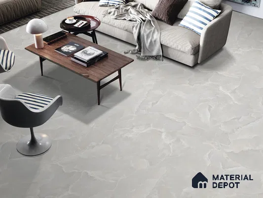 Marble Floor & Wall Tile TL 09255 Rose Onyx Bianco Glit 4 ft x 2 ft Infinia Fusion Finish Vitrified Tile - 9 mm | 6 Random Design | Suitable For Living Room, Bedroom, Dining Area