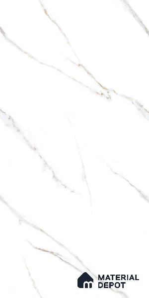 Marble Floor & Wall Tile TL 09253 Zion White Glit 4 ft x 2 ft Infinia Fusion Finish Vitrified Tile - 9 mm | 8 Random Design | Suitable For Living Room, Bedroom, Dining Area