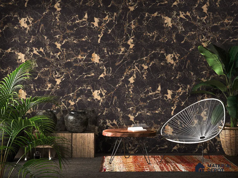 Marble Floor & Wall Tile TL 09209 Alicia Brown 4 ft x 2 ft Infinia Glamour Finish Vitrified Tile - 9 mm | 4 Random Design | Suitable For Living Room, Bedroom, Dining Area