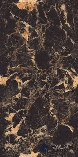 Marble Floor & Wall Tile TL 09209 Alicia Brown 4 ft x 2 ft Infinia Glamour Finish Vitrified Tile - 9 mm | 4 Random Design | Suitable For Living Room, Bedroom, Dining Area