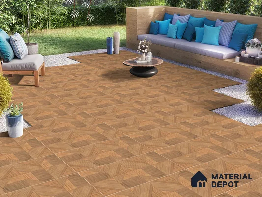 Wood Floor & Wall Tile TL 09306 Meranti Wood 4 ft x 2 ft Matte Finish Vitrified Tile - 9 mm | 1 Random Design | Suitable For Living Room, Bedroom, Dining Area