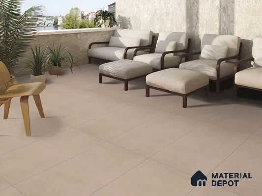 Cement Floor & Wall Tile TL 09290 Ava Mauve 4 ft x 2 ft Matte Finish Vitrified Tile - 9 mm | 3 Random Design | Suitable For Living Room, Bedroom, Dining Area