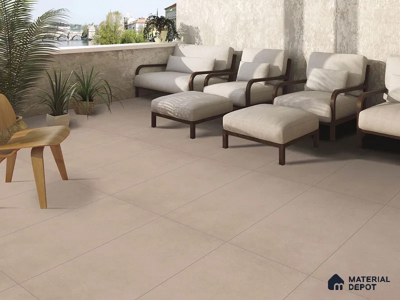 Cement Floor & Wall Tile TL 09290 Ava Mauve 4 ft x 2 ft Matte Finish Vitrified Tile - 9 mm | 3 Random Design | Suitable For Living Room, Bedroom, Dining Area