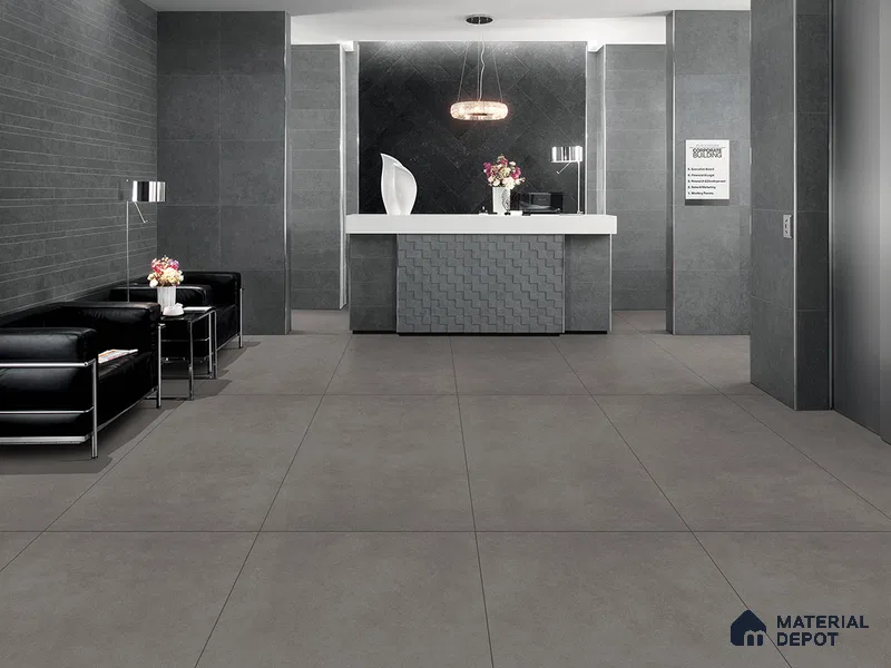 Cement Floor & Wall Tile TL 09297 Ava Basalt 4 ft x 2 ft Matte Finish Vitrified Tile - 9 mm | 3 Random Design | Suitable For Living Room, Bedroom, Dining Area