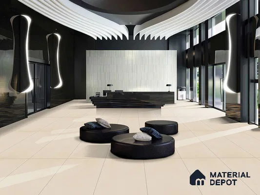 Plain Floor & Wall Tile TL 09296 Ava Chalk 4 ft x 2 ft Matte Finish Vitrified Tile - 9 mm | 3 Random Design | Suitable For Living Room, Bedroom, Dining Area