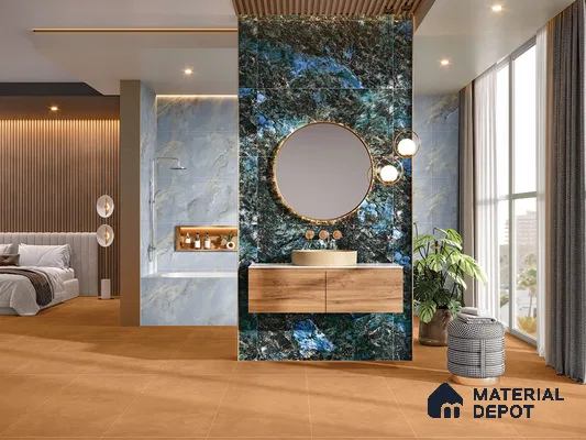 Cement Floor & Wall Tile TL 09289 Ava Sunset 4 ft x 2 ft Matte Finish Vitrified Tile - 9 mm | 3 Random Design | Suitable For Living Room, Bedroom, Dining Area