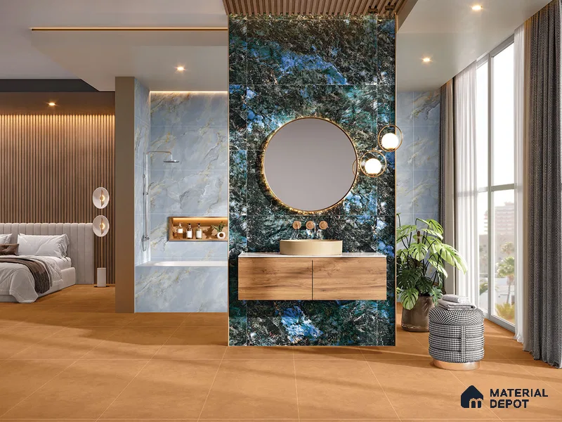 Cement Floor & Wall Tile TL 09289 Ava Sunset 4 ft x 2 ft Matte Finish Vitrified Tile - 9 mm | 3 Random Design | Suitable For Living Room, Bedroom, Dining Area