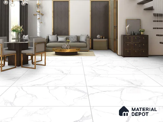 Marble Floor & Wall Tile TL 09234 Enigma Satuario Opec 4 ft x 2 ft Matte Finish Vitrified Tile - 9 mm | 5 Random Design | Suitable For Living Room, Bedroom, Dining Area