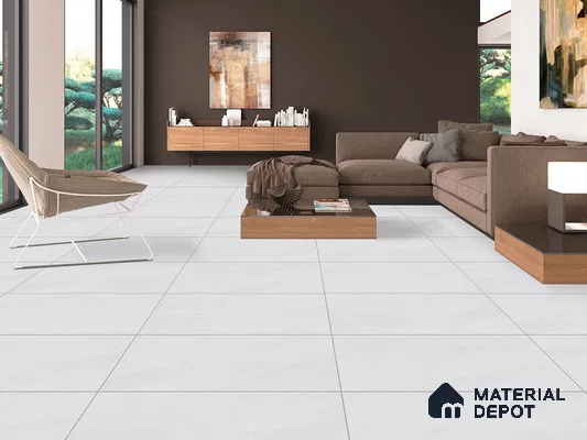 Stone Floor & Wall Tile TL 09300 Cosmic Bianco 4 ft x 2 ft Matte Finish Vitrified Tile - 9 mm | 5 Random Design | Suitable For Living Room, Bedroom, Dining Area