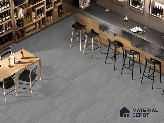 Stone Floor & Wall Tile TL 09301 Cosmic Grey 4 ft x 2 ft Matte Finish Vitrified Tile - 9 mm | 5 Random Design | Suitable For Living Room, Bedroom, Dining Area