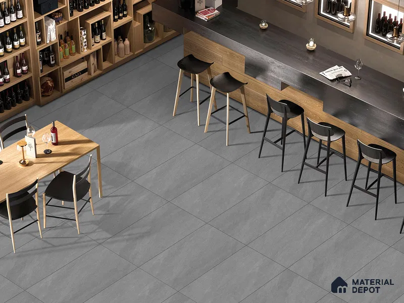 Stone Floor & Wall Tile TL 09301 Cosmic Grey 4 ft x 2 ft Matte Finish Vitrified Tile - 9 mm | 5 Random Design | Suitable For Living Room, Bedroom, Dining Area