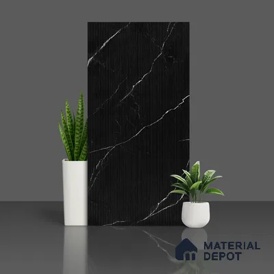 Punch Wall Tile TL 07976 B Statuario Linea Black 4 ft x 2 ft Matte Finish GVT Vitrified Tile - 9 mm