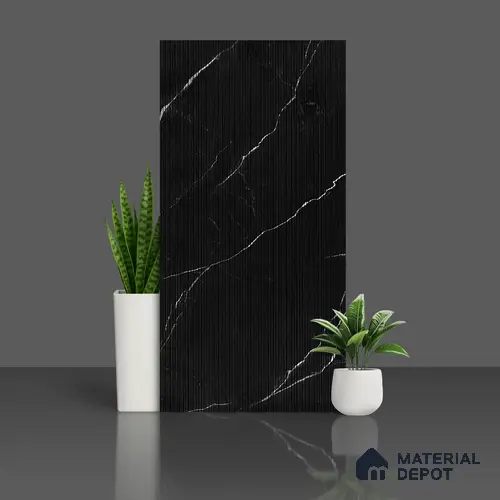 Punch Wall Tile TL 07976 B Statuario Linea Black 4 ft x 2 ft Matte Finish GVT Vitrified Tile - 9 mm