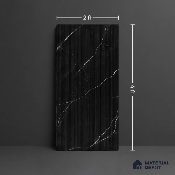 Punch Wall Tile TL 07976 B Statuario Linea Black 4 ft x 2 ft Matte Finish GVT Vitrified Tile - 9 mm
