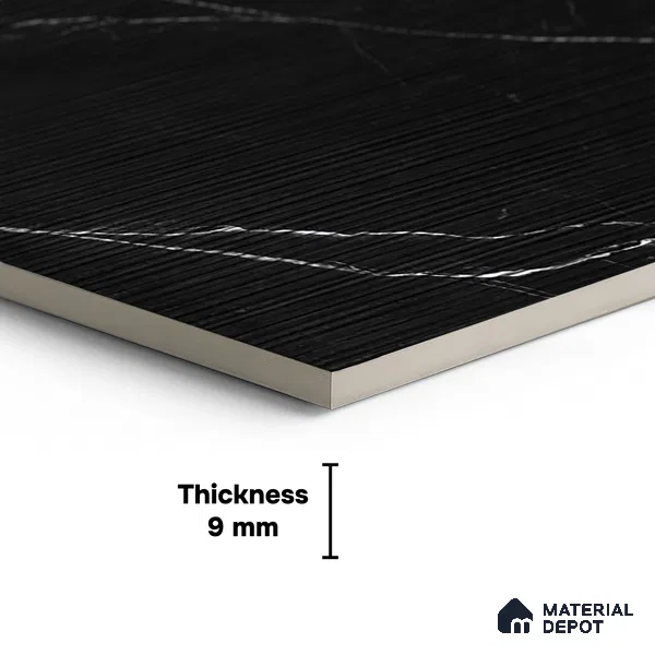Punch Wall Tile TL 07976 B Statuario Linea Black 4 ft x 2 ft Matte Finish GVT Vitrified Tile - 9 mm