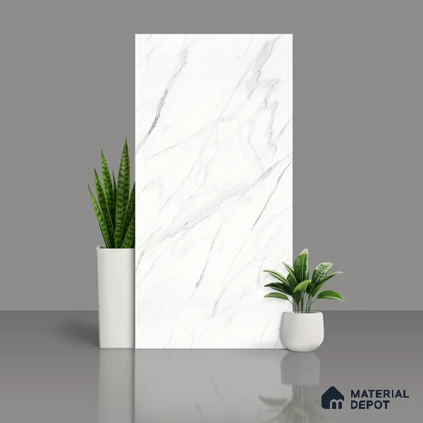 TL 07976 C S.W Statuario Matt- White 4 ft x 2 ft Matte Finish GVT Vitrified Tile - 9 mm