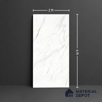 TL 07976 C S.W Statuario Matt- White 4 ft x 2 ft Matte Finish GVT Vitrified Tile - 9 mm
