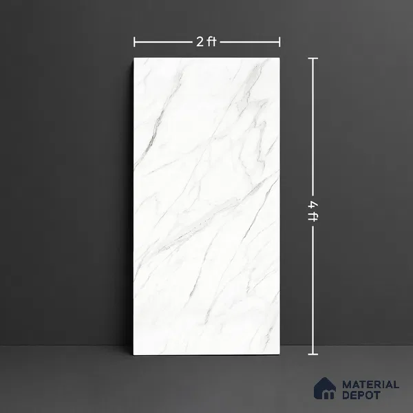 TL 07976 C S.W Statuario Matt- White 4 ft x 2 ft Matte Finish GVT Vitrified Tile - 9 mm