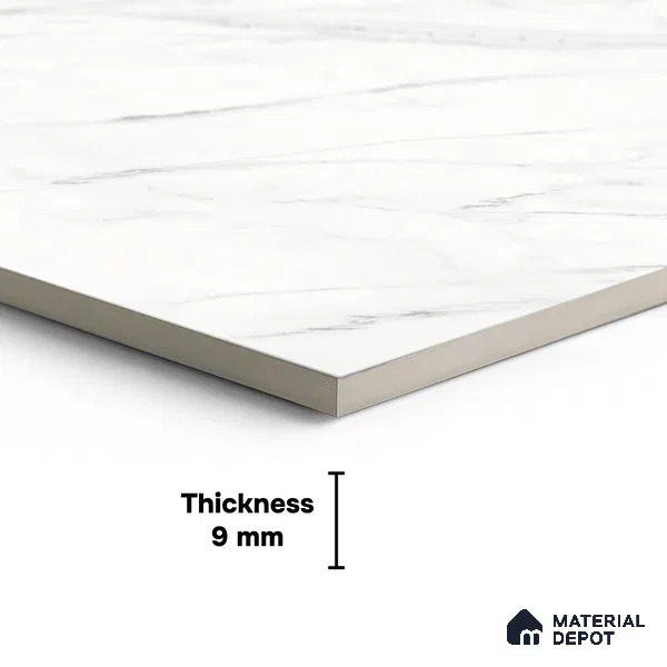 TL 07976 C S.W Statuario Matt- White 4 ft x 2 ft Matte Finish GVT Vitrified Tile - 9 mm