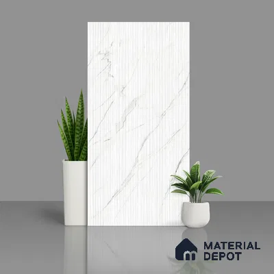 Punch Wall Tile TL 07976 D Statuario Linea White 4 ft x 2 ft Matte Finish GVT Vitrified Tile - 9 mm